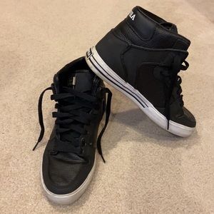 Supra Black/White Vaider High Top Sneakers Mens 7